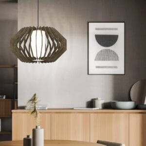 Svítidlo EGLO hnědá/bílá dřevo/sklo