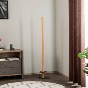 Svítidlo Envostar světlé dřevo/černá borovicové dřevo mořené/kov