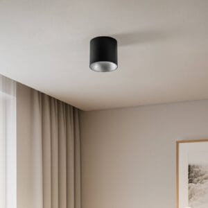 Svítidlo Euluna černá/stříbrná ocel/plast