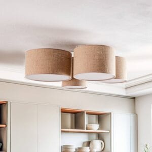 Svítidlo Euluna juta/bílá textil/folie/kov