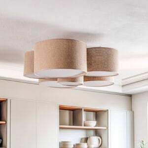 Svítidlo Euluna juta textil/folie/kov