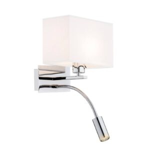 Svítidlo Euluna chrom/bílý ocel pochromovaná/textil