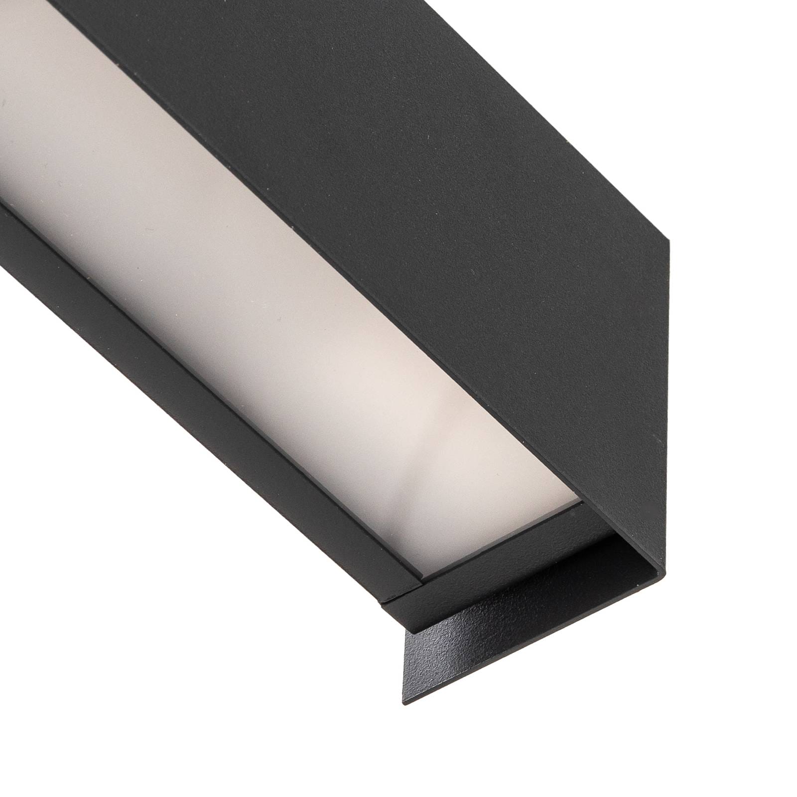 Euluna Nástěnné světlo Straight XS, šířka 26 cm, černá, Obývací pokoj / jídelna, ocel, plast, E14, 40W, L: 26 cm, K: 7cm - Image 3