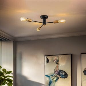 Svítidlo Euluna černý/mosaz ocel