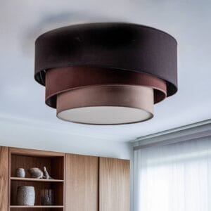 Svítidlo Euluna černá/hnědá/cappuccino textil/folie/kov