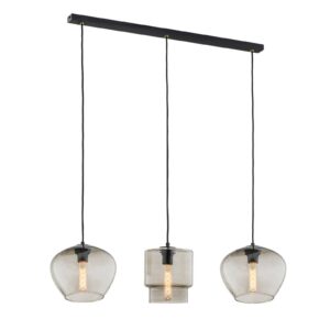 Svítidlo Euluna kouřově šedá průhledná/černá Sklo/ocel