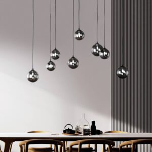 Svítidlo FISCHER & HONSEL kouřově šedá - transparentní/černá matná sklo/kov