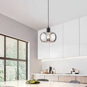 Svítidlo FISCHER & HONSEL kouřově šedá - transparentní/černá matná sklo/kov