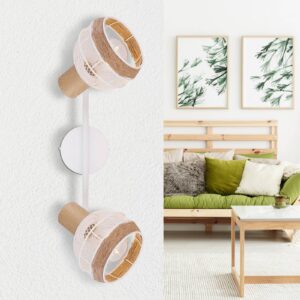 Svítidlo Globo bílá/hnědá železo/konopné lano