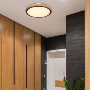 Svítidlo Globo světlé dřevo/bílá/černá dřevo/akryl/kov