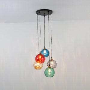 Svítidlo Holländer jantarová/modrá/kouřově šedá/červená/zelená/černá/zlatá sklo/kov/textilie