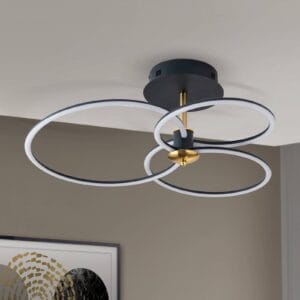 Svítidlo Orion černá/zlatá ocel/hliník/silikon