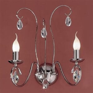 Svítidlo Orion chrom/čirý železo/závěs z olovnatého křišťálu Asfour