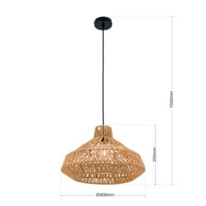 Svítidlo Orion bílá/přírodní ocel/konopný provaz