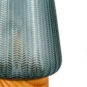 Svítidlo Pauleen tyrkysový sklo/dřevo