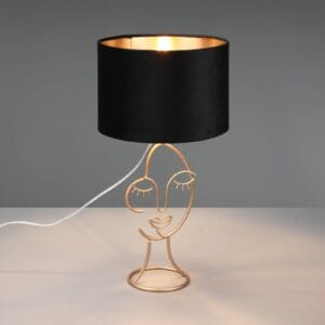 Svítidlo Reality Leuchten černá/zlatá kov/samet