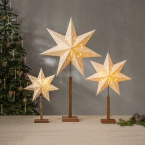 Svítidlo STAR TRADING dub přírodní/bílá papír/dřevo/železo