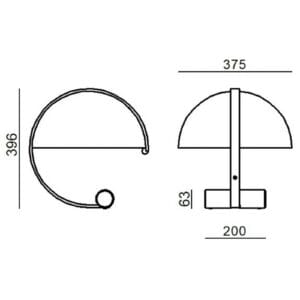 Svítidlo Stilnovo lesklý černý železo/sklo Triplex