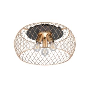 Svítidlo Trio Lighting matná mosaz/černá kov/dřevo