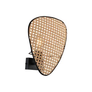 Svítidlo Viokef světlé dřevo/černá ocel/ratan