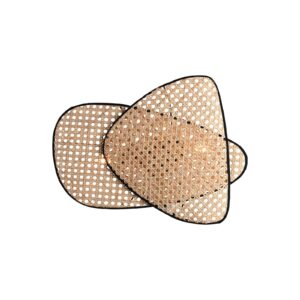 Svítidlo Viokef světlé dřevo/černá ocel/ratan