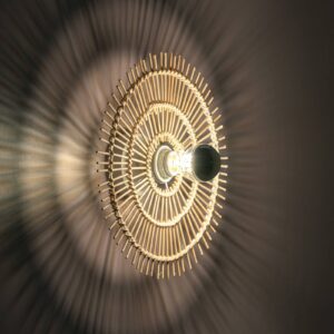 Svítidlo Viokef světlé dřevo/bílá kov/rattan/dřevo