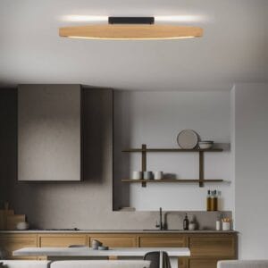 Svítidlo quitani světlé dřevo/matná černá Dubové dřevo/hliník/ocel/mosaz