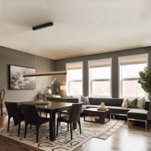 Svítidlo quitani přírodní dub/matná černá Dubový masiv/hliník/ocel/mosaz