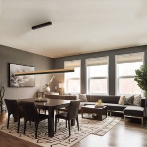 Svítidlo quitani přírodní dub/matná černá Dubový masiv/hliník/ocel/mosaz