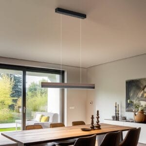 Svítidlo quitani ořech/matná černá Masivní ořech/hliník/ocel/mosaz