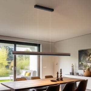 Svítidlo quitani ořech/matná černá Masivní ořech/hliník/ocel/mosaz