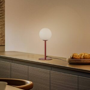 Svítidlo ALDEX vínově červená/bílá mražená kov/sklo