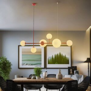 Svítidlo ALDEX vínově červená/bílá mražená kov/sklo