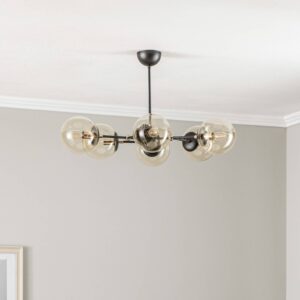 Svítidlo Alfa černá/zlatá kov/sklo