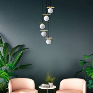 Svítidlo Aluminor zlatá/bílá mražená/černá kov/sklo