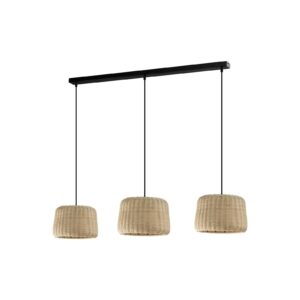 Svítidlo Aluminor světlé dřevo/černá proutí/kov