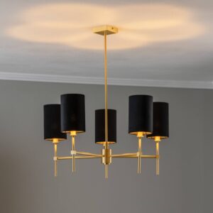 Svítidlo Argon mosaz/černý velur/ocel