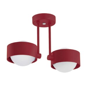 Svítidlo Argon červená/bílá ocel/sklo