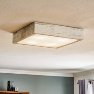 Svítidlo Argon bílý antický/opálový dřevo/sklo