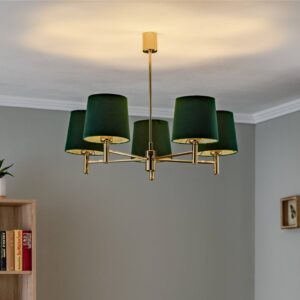 Svítidlo Argon mosaz/zelená velur/ocel