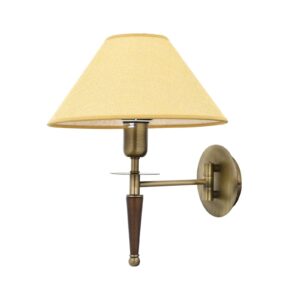 Svítidlo Avonni antická zlatá/béžová kov/textil/dřevo