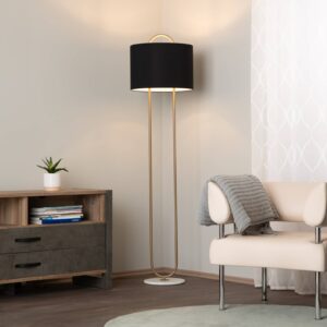 Svítidlo Avonni černá/starozlatá/bílá Železo/mramor/textil