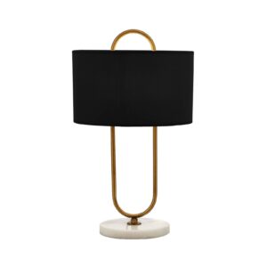 Svítidlo Avonni černá/antická zlatá/bílá železo/mramor/textil