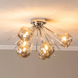 Svítidlo Avonni chrom/medově tónovaná/čirá železo/sklo