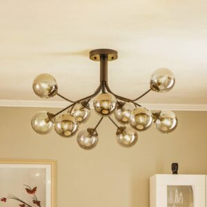 Svítidlo Avonni černá/kouřově šedá tónovaná kov/sklo