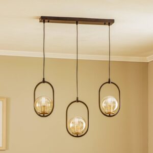 Svítidlo Avonni černá/medově tónovaná kov/sklo