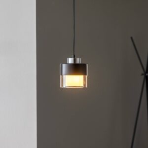 Svítidlo Avonni černá/kouřově šedá/opálová železo/sklo