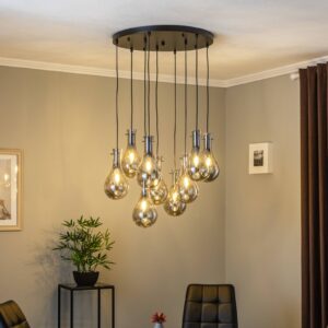 Svítidlo Avonni černá/hnědá tónovaná kov/sklo