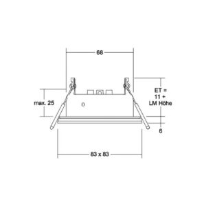 Svítidlo BRUMBERG černá/čirá hliník/ocel/sklo