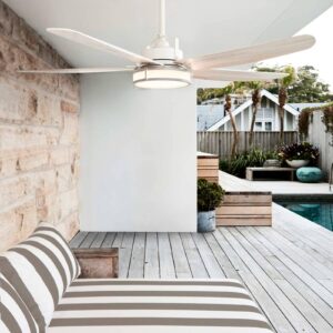 Svítidlo Beacon Lighting bílá/světlé dřevo Kov/dýha